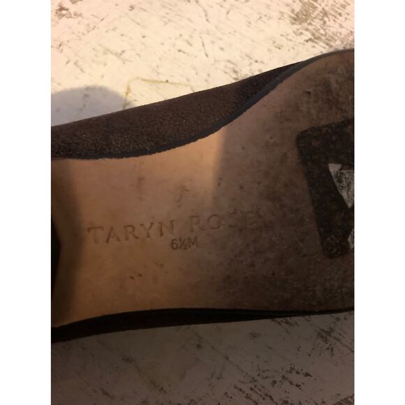 Taryn Rose Babylon  Preppy Edgy Studded Rosettes Metallic Suede Ballet Flats - Picture 9 of 9